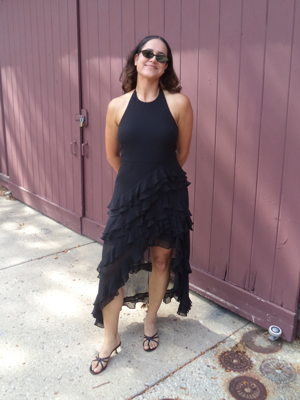 MSK Black Halter High-Low Ruffle Maxi Dress - Picture 2 of 3